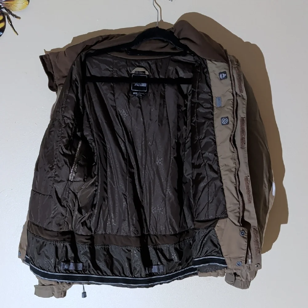 The North Face Taupe Jacket with White Side Panels - Picture 6 of 14